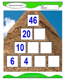Çıkarma Pramidi Çalışma Sayfaları